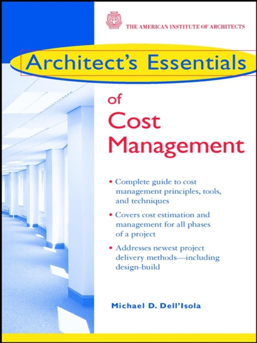 Cover image for Architect's Essentials of Cost Management